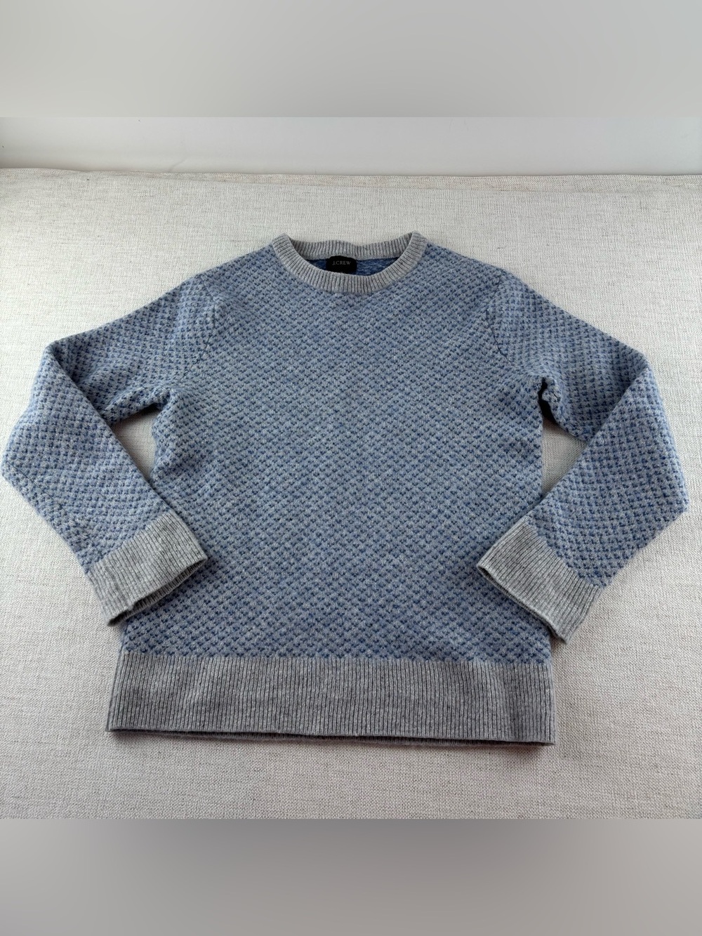 J. Crew boy’s 10 Crewneck pullover Sweater wool blend blue gray